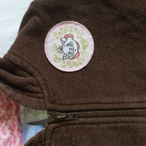disney aristocats marie zip-up hoodie sweatshirt 18 months baby girl - Picture 3 of 10